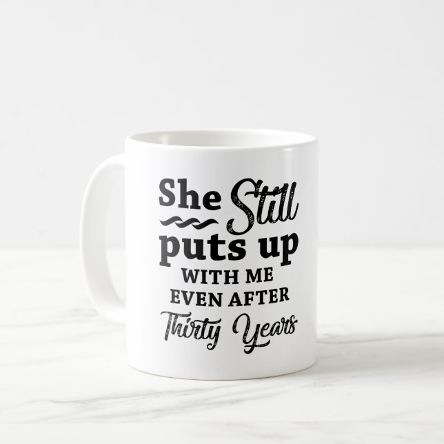 30. Hochzeitstag Kaffeetasse (Vorderseite Links)