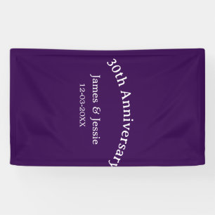 30. Hochzeitstag Name Datum lila einfach Banner