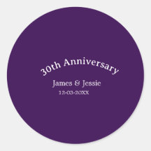 30. Hochzeitstag Name Datum lila einfach 