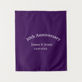 30. Hochzeitstag Name Datum lila einfach  Wandteppich