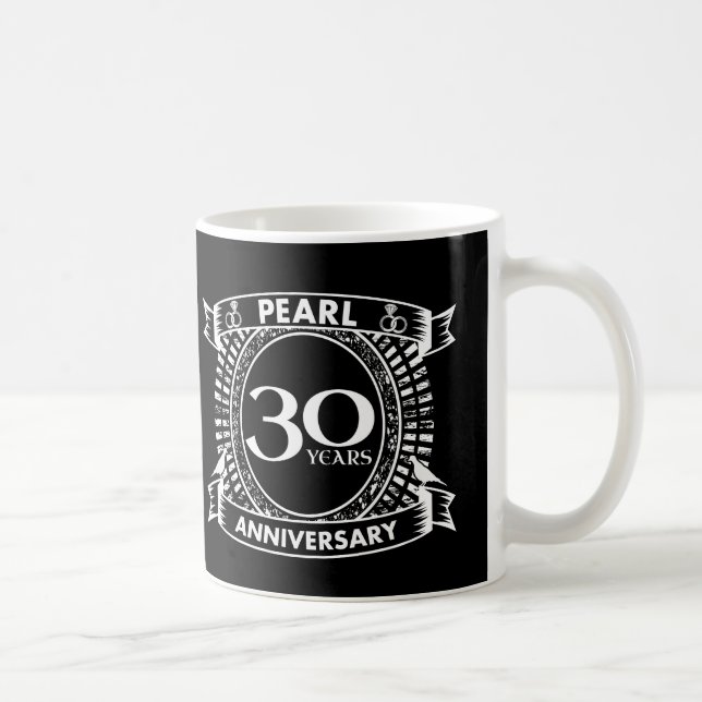 30. Hochzeitstag Perlenjubiläum Wappen Kaffeetasse (Rechts)