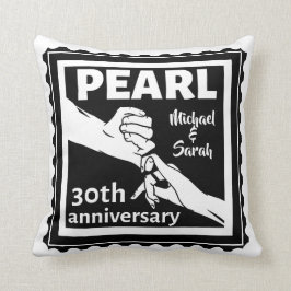 30. Hochzeitstag schwarz-weiß romantisch Kissen