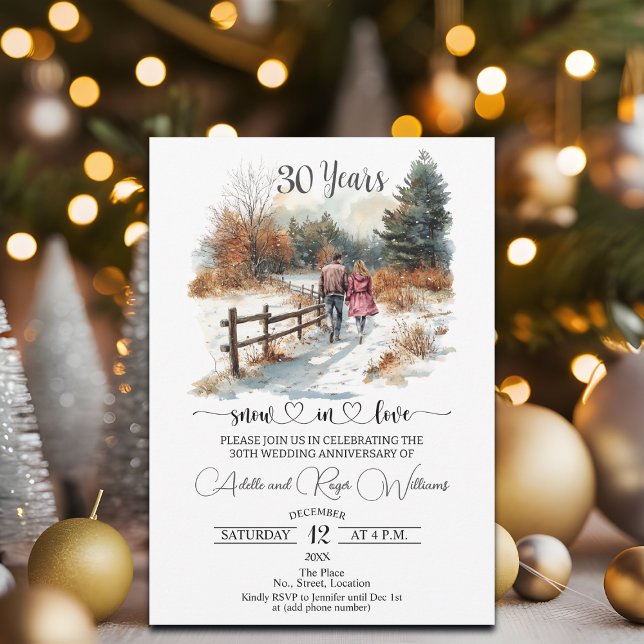 30. Hochzeitstag Winterlandschaft Romantisch Einladung (Von Creator hochgeladen)