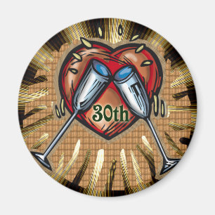 30. Hochzeitstagquadrat Magnet