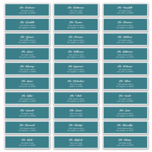 30 individuelle Blue Cream Guest Envelope Adresse Aufkleber (Vorderseite)
