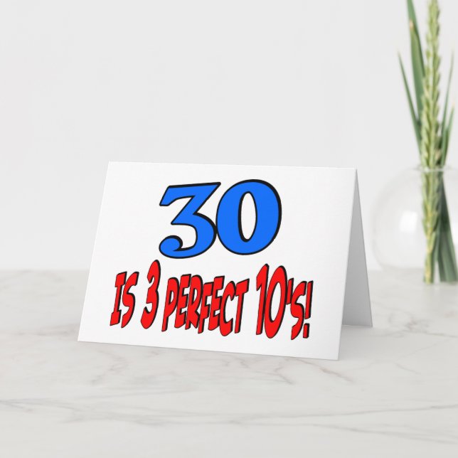 30 ist 3 perfektes 10s (BLAU) Karte (Vorderseite)