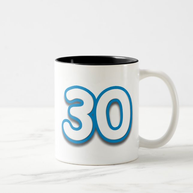 30 Jahr-Geburtstag oder Jahrestag Sim Zweifarbige Tasse (Rechts)
