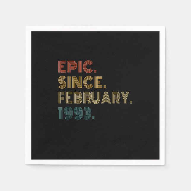 30 Jahre alt Epic Seit Februar 1993 Funny 30th B Serviette (Vorderseite)