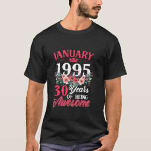 30 Jahre alt Gebildet im Januar 1995 florale 30. G T-Shirt