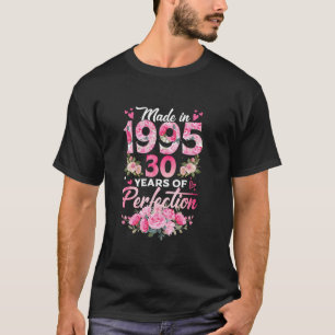 30 Jahre alt Geboren 1995 floraler 30. Geburtstag T-Shirt
