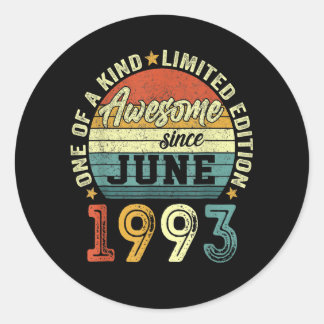 30 Jahre alt Geburtstag Phantastisch seit Juni 199 Runder Aufkleber