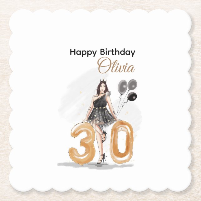 30 Jahre alt, glücklich 30. Untersetzer (Vorderseite)