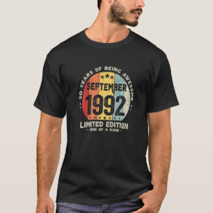 30 Jahre alt September 1992 30. Geburtstag 1 T-Shirt