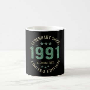 30 Jahre alt Tag 1991 Legende seit 30. Geburtstag Kaffeetasse