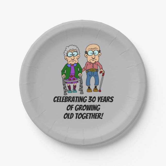 30 Jahre alt wachsende Papierplatte Pappteller (Vorderseite)
