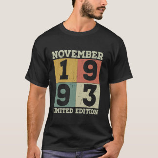 30 Jahre alte Geschenke Vintage November 1993 30.  T-Shirt