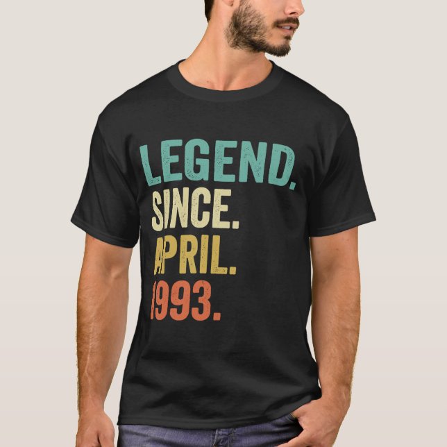 30 Jahre alte Legende seit April 1993 30. Geburtst T-Shirt (Vorderseite)