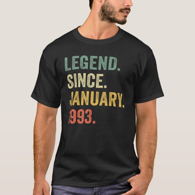 30 Jahre alte Legende Seit Januar 1993 30. Geburts T-Shirt (Vorderseite)
