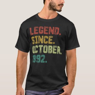 30 Jahre alte Legende seit Oktober 1992 30. Geburt T-Shirt