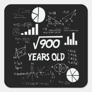 30 Jahre alter Tag Mathematiklehrer 30. Geburtstag Quadratischer Aufkleber