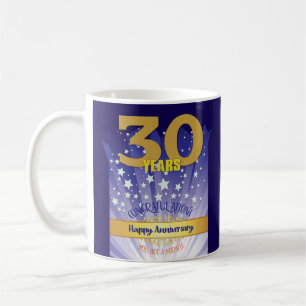 30 Jahre Erholung CUSTOM Jahrestag kühne Zahl Kaffeetasse