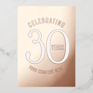 30 Jahre Firmenjubiläum Rose Gold weiß Folieneinladung