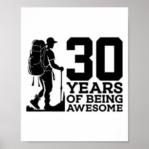 30 Jahre großartig Wandern 30. Geburtstag Poster