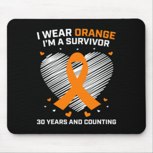 30 Jahre Leukämie Überlebenspenden Orangenkrebs fr Mousepad