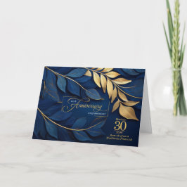 30 Jahre Mitarbeiterjubiläum Blue Botanical CUSTOM Karte