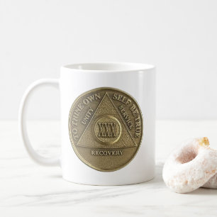 30 Jahre nüchtern Münze Glückliches Jubiläum Kaffeetasse