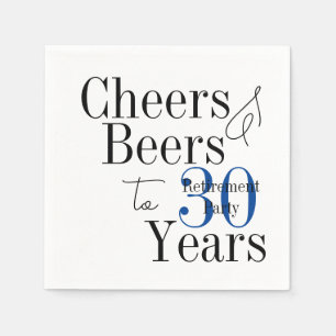 30 Jahre Ruhestand Cheers Beers Blue Party Serviette