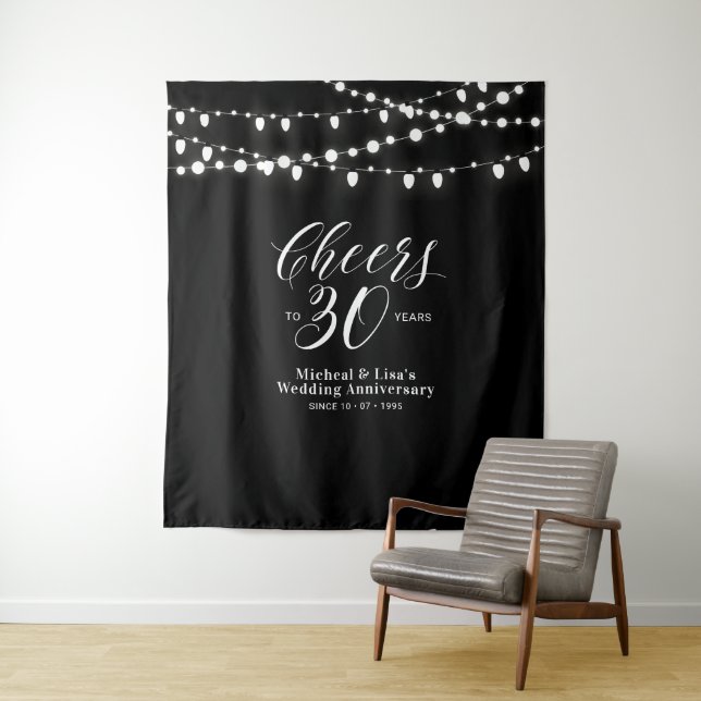 30 Jahre Schwarz & Weiß 30 Jahre alt Wandteppich (Beispiel)