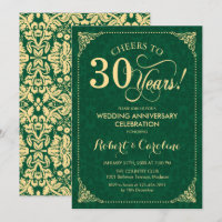 30. Jahrestag der Hochzeit Emerald Green Gold Dama