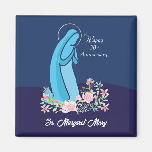 30. Jahrestag des religiösen Lebens Nun Pink Blume Magnet
