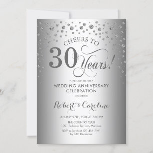 30. Jahrestag - Silber Einladung
