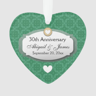 30. Jahrestags-Hochzeitstag-Grün Z08 Ornament