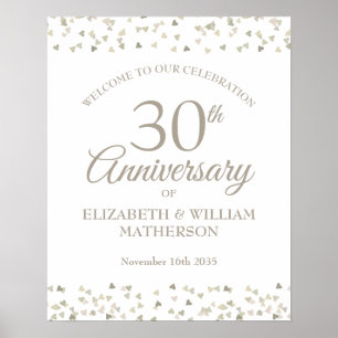 30-jähriges Pearl Liebe Hört Begrüßungszeichen Poster