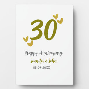 30. Jubiläum goldgraues Hochzeitspaar Fotoplatte