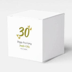 30. Jubiläum goldgraues Hochzeitspaar Geschenkschachtel