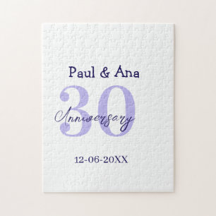 30. Jubiläum lila fett gedruckter Buchstabe Name e Puzzle