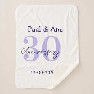 30. Jubiläum lila fett gedruckter Name einfach neu Sherpadecke
