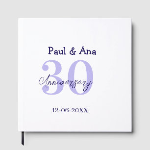 30. Jubiläum lila fett gedruckter Name einfach re Gästebuch