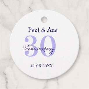 30. Jubiläum lila fett gedruckter Name einfach re Geschenkanhänger