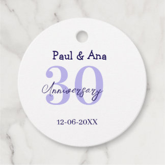 30. Jubiläum lila fett gedruckter Name einfach re Geschenkanhänger