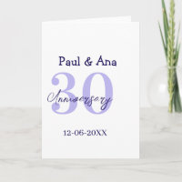 30. Jubiläum lila fett gedruckter Name einfach re