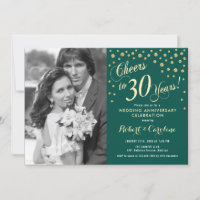 30. Jubiläum mit Foto - Goldgrün