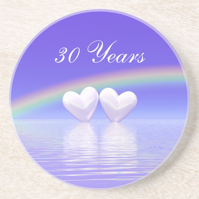 30. Jubiläum Pearl Hearts Sandstein Untersetzer (Vorne)