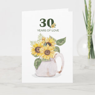 30. Jubiläum Sunflowers Years Love Karte