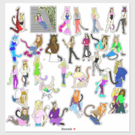 30 Katgirls-Aufkleber Aufkleber