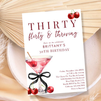 30. Kokett & thriving Cherry Martini 30. Geburtsta Einladung